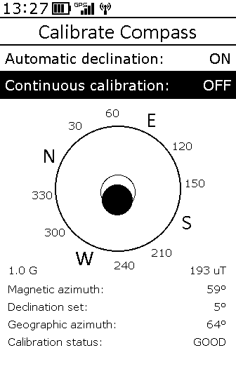 compass calibration – verze 1.6.10